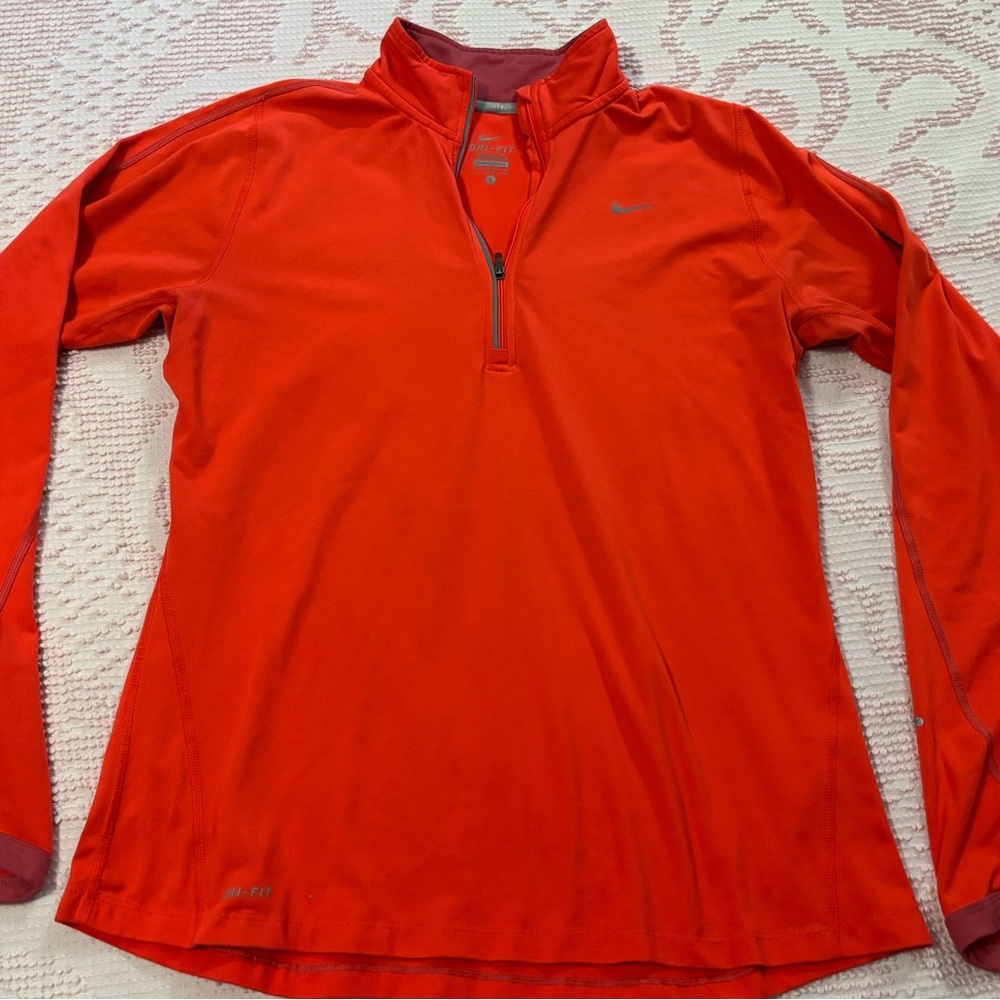Nike Vibrant Orange Dri-FIT Quarter Zip